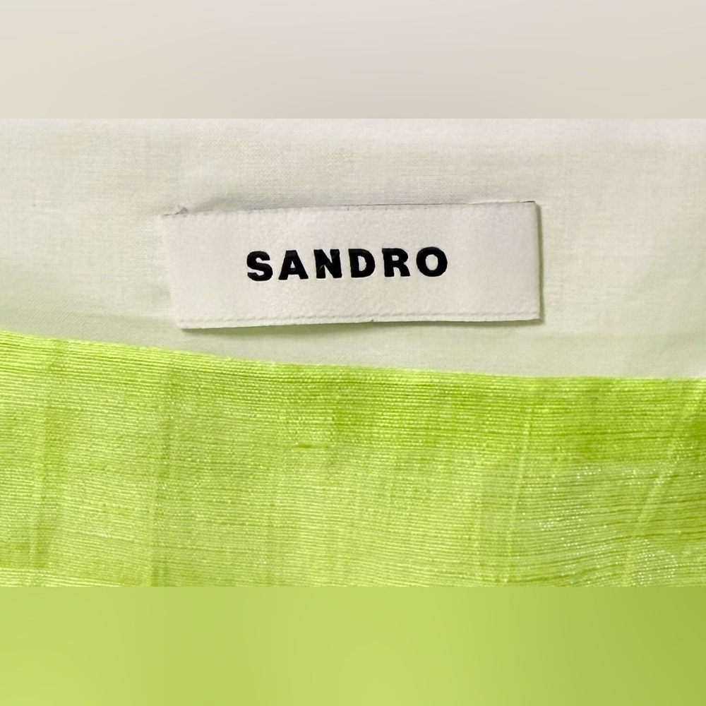 Sandro Blonville Crop Top in Anis Green Size XS - Picture 7 of 10
